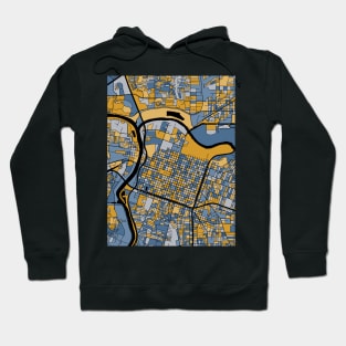 Sacramento Map Pattern in Blue & Gold Hoodie